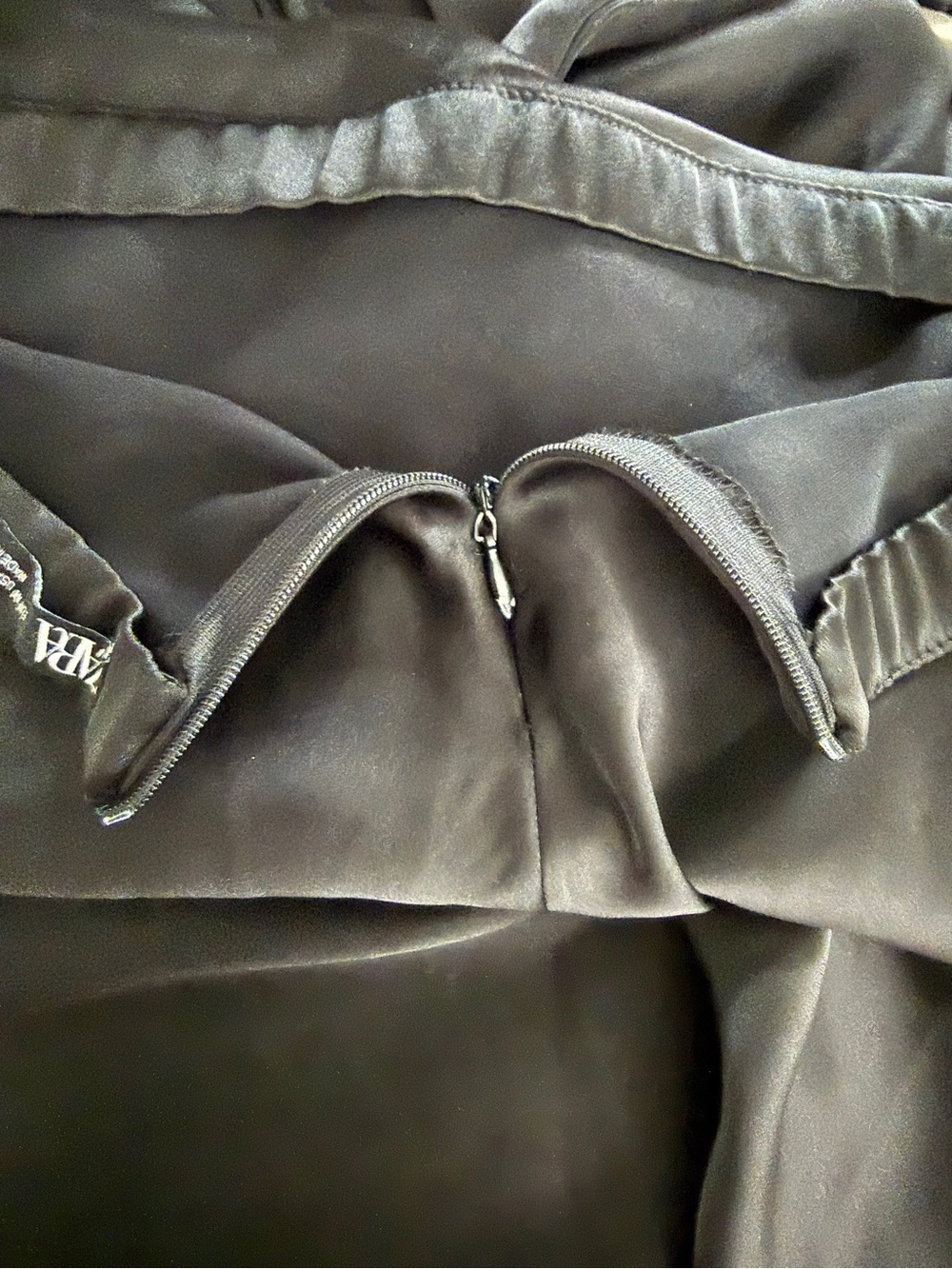 Zara Black Satin Backless Halter Midi Dress Sz M Secure Elastic Waist | EUC - Picture 8 of 10